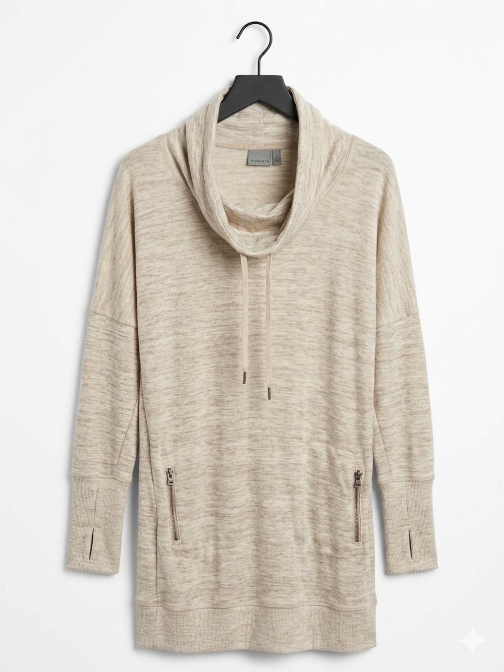 Athleta Cream Cowl Neck Tunic Sweater